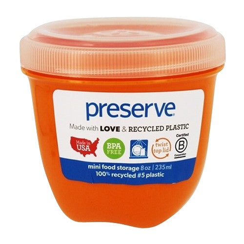 Preserve Food Storage Mini Round Container 8 Oz Orange, 1 Ea